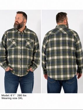 Harley-Davidson Green and Cream Plaid Motorclothes Shirt